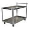 Vestil Aluminum Service Cart, 2 Shelves, 28x48, Aluminum, 660 lb Load Capacity, 2 Shelves, 27.875" W SCA2-2848 - alternate 5